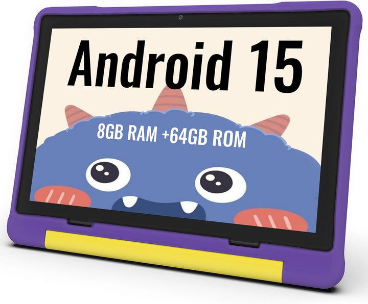 Tableta para niños, 10.1 pulgadas HD Android 15, 64 GB de almacenam...