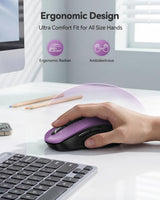 TECKNET Ratón Bluetooth recargable, [USB + BT5.0 + BT3.0] Ratón ina...