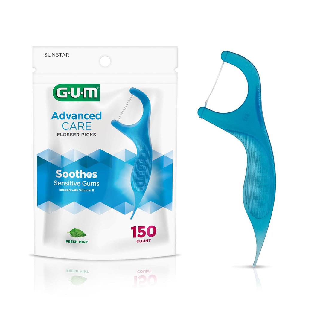 GUM Advanced Care - Púas de hilo dental para adultos con vitamina E...