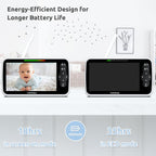 HelloBaby Monitor de Video para Bebés con Pantalla Grande IPS, 6 pulgadas