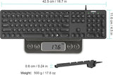 Arteck - Teclado retroiluminado USB con cable de tamaño completo co...
