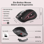 Combo de teclado y mouse inalámbricos, teclas onduladas de tamaño c...