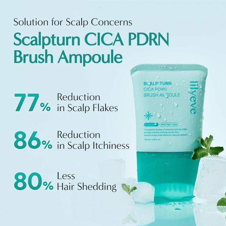 lilyeve SCALPTURN Cica PDRN Suero para Cuero Cabelludo con Cepillo...
