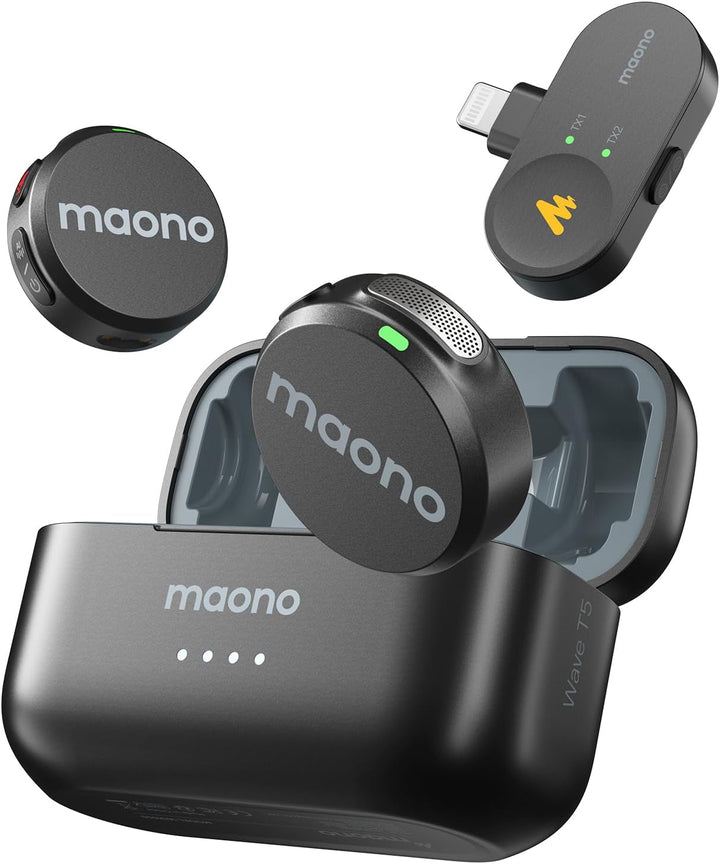 MAONO Micrófono inalámbrico Lavalier para iPhone 14 y versiones ant...