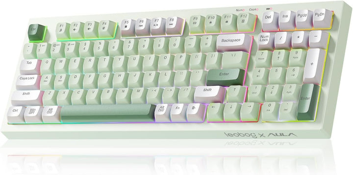LEOBOG x Aula Teclado Gaming, Teclado Cremoso Inalámbrico, Teclados...