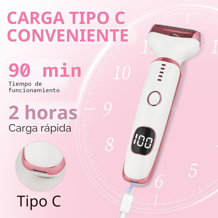 Beanify Maquinilla de afeitar eléctrica con pantalla LED para mujer...