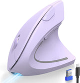 TECKNET Ratón ergonómico, ratones verticales recargables 2.4G+Bluet...
