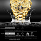 OLEVS Relojes esqueletos automáticos de acero inoxidable