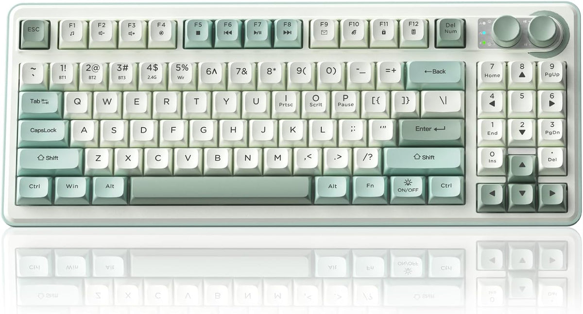 SOLAKAKA SK90 Teclado inalámbrico para juegos al 75% con perilla mu...