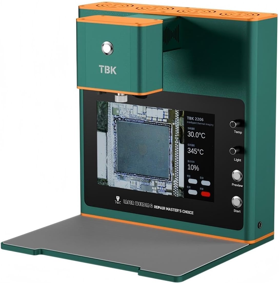 TBK 2206 Estación de soldadura láser 4 en 1 con monitor HD integrado de 10 pulgadas y vista térmica de diagnóstico, unidad de calefacción constante localizada enfocada de 45 W, compatible con