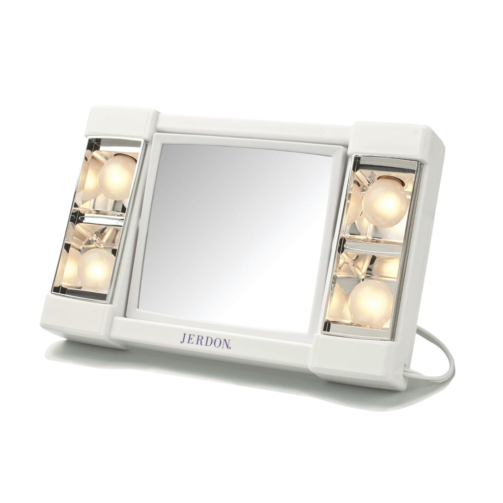 JERDON Espejo de maquillaje iluminado con aumento 3X - Blanco - J1010