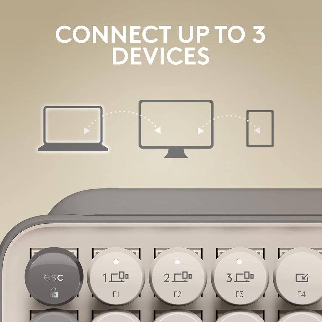 Logitech POP Keys Teclado inalámbrico mecánico con teclas de emojis...