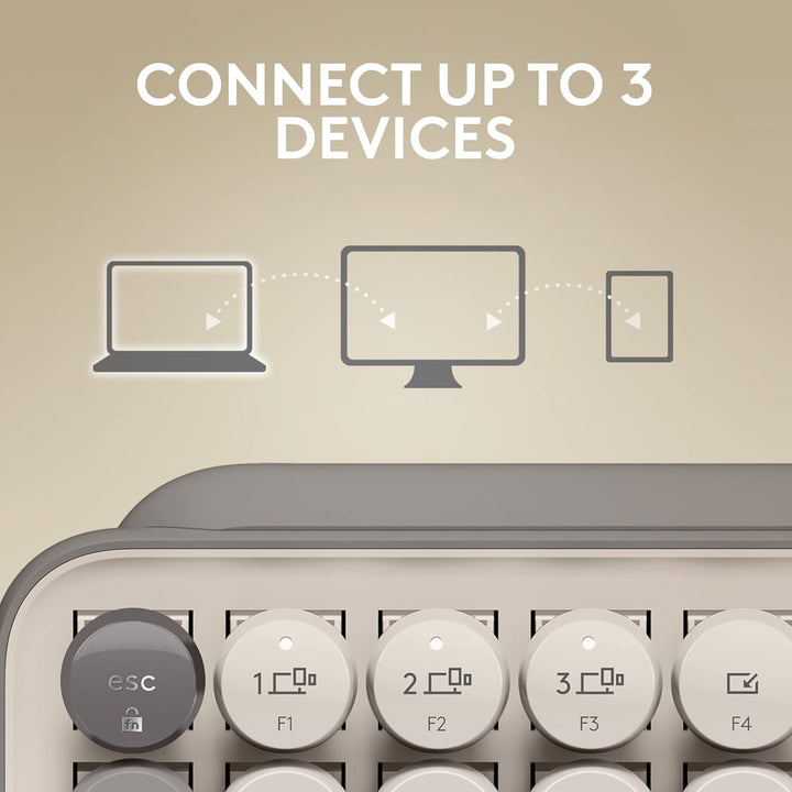 Logitech POP Keys Teclado inalámbrico mecánico con teclas de emojis...