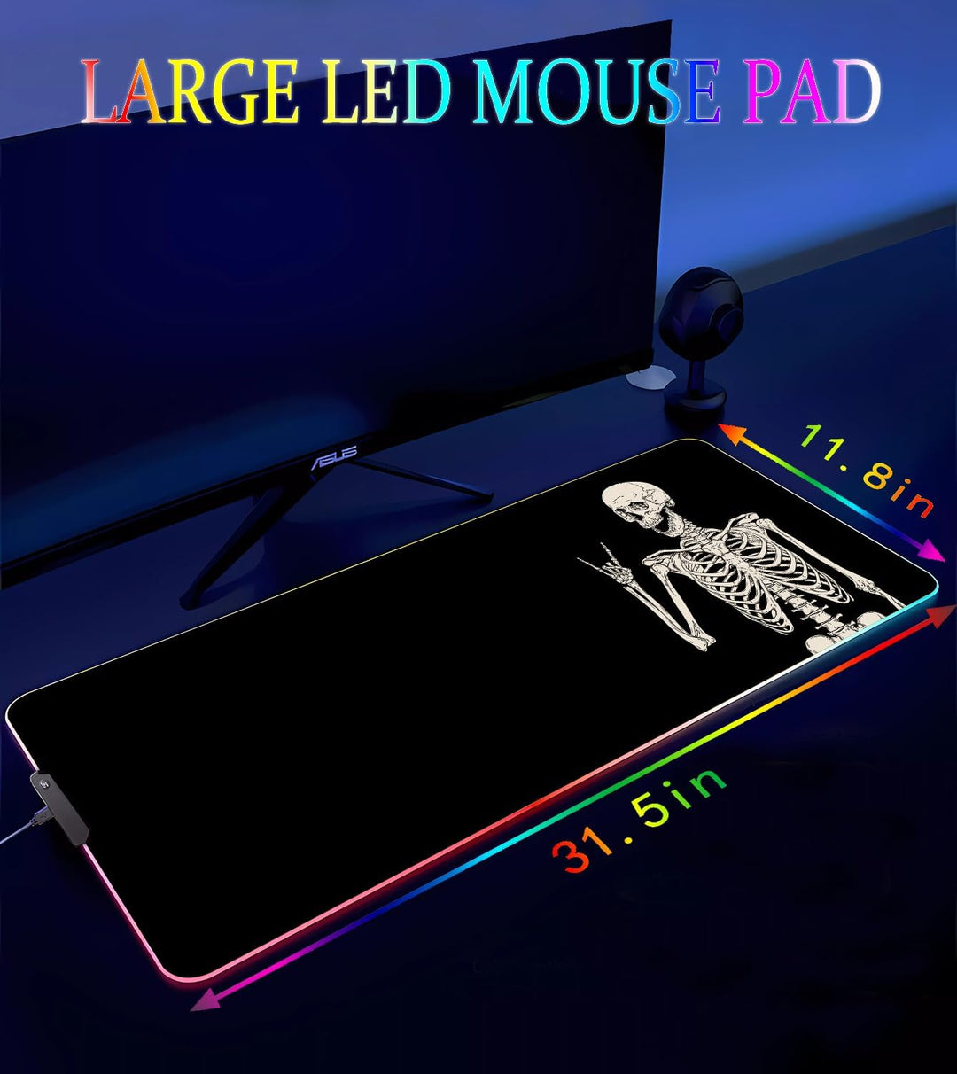 Armanza Alfombrilla de mouse RGB para juegos, alfombrilla de mouse...