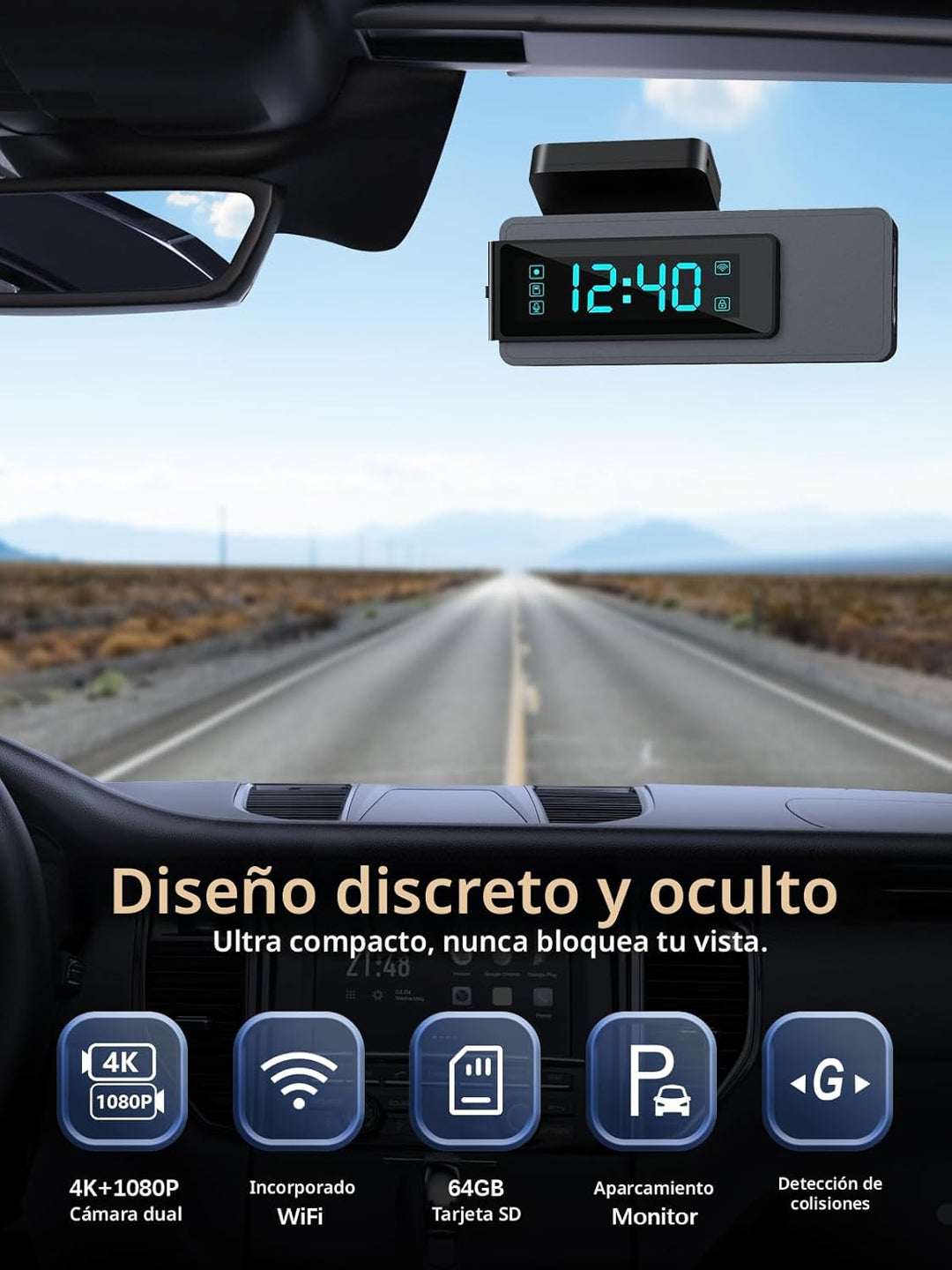 ARIFAYZ Cámara de tablero frontal y trasera 4K1080P