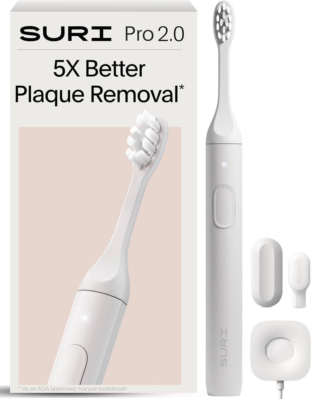 SURI 2.0 Nuevo Cepillo de Dientes Sónico Eléctrico con Sensor de Presión | Batería de 1 Mes+ | Diseñado en California | Cepillo de Dientes Eléctrico para Adultos | Cepillos de Dientes de Viaje |