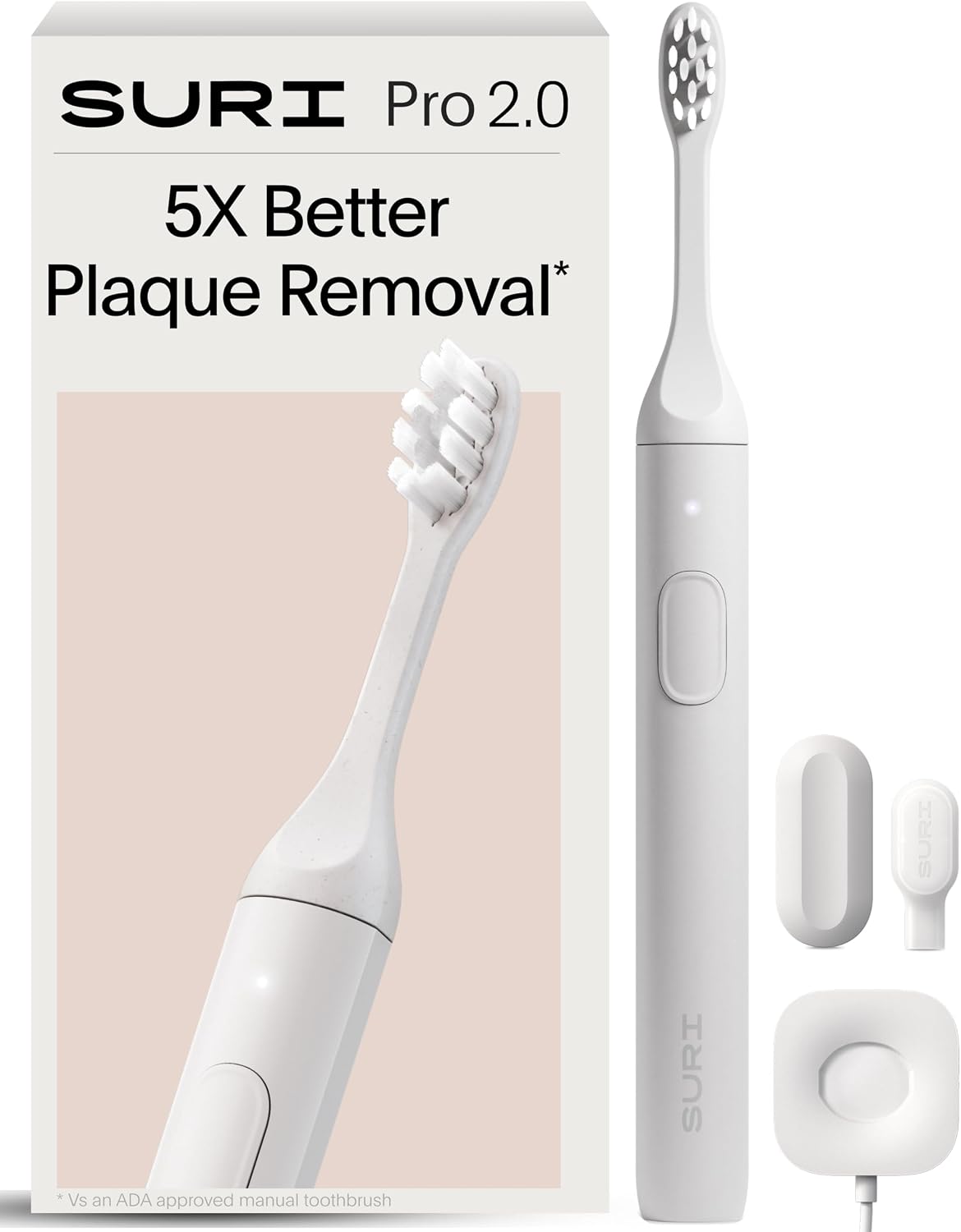 SURI 2.0 Nuevo Cepillo de Dientes Sónico Eléctrico con Sensor de Presión | Batería de 1 Mes+ | Diseñado en California | Cepillo de Dientes Eléctrico para Adultos | Cepillos de Dientes de Viaje |