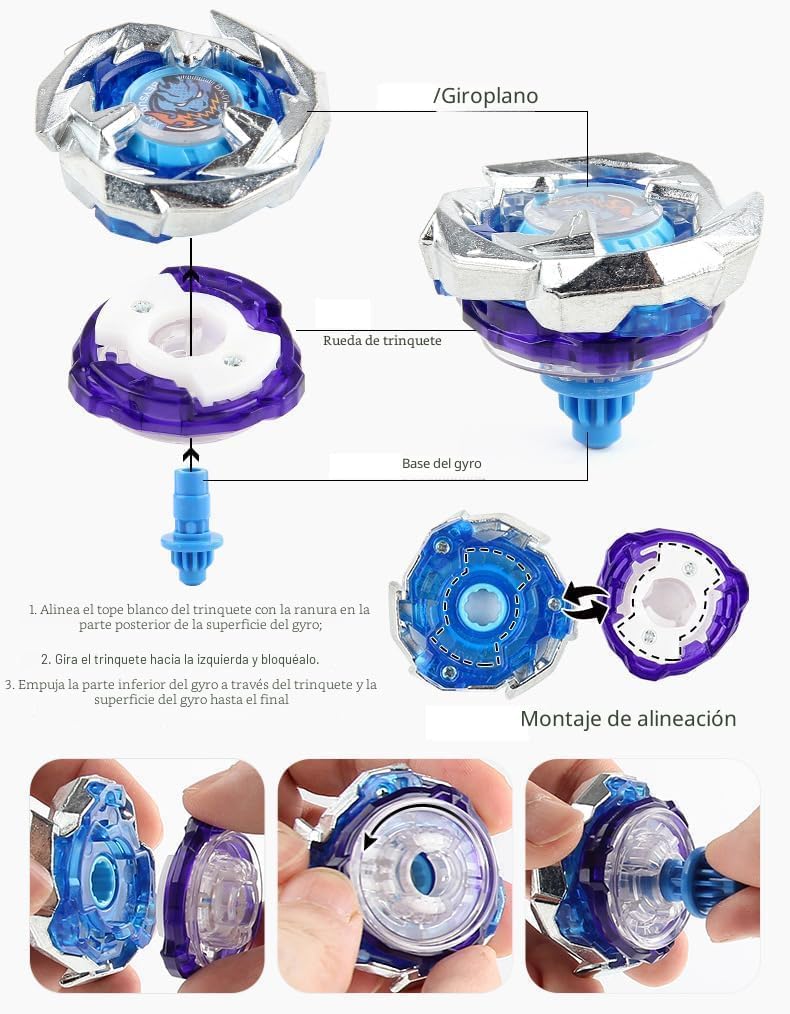 X Batallando Tótems Giratorios, Set de 12 Tops de Batalla Gyro, Estadio de Batalla Burst, Lanzadores de Dos Vías y Agarre de Inicio, Grandes Regalos para Niños de 8 10 12 años