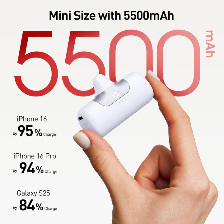 iWALK Cargador portátil de 5500 mAh Banco de energía pequeño de pró...