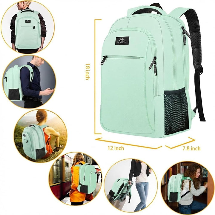 MATEIN Mochila para laptop de 15.6 pulgadas con puerto de carga USB...
