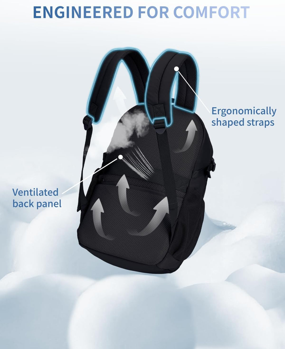 ECOHUB Mochila de viaje para mujer, para portátil de 17.3 pulgadas,...