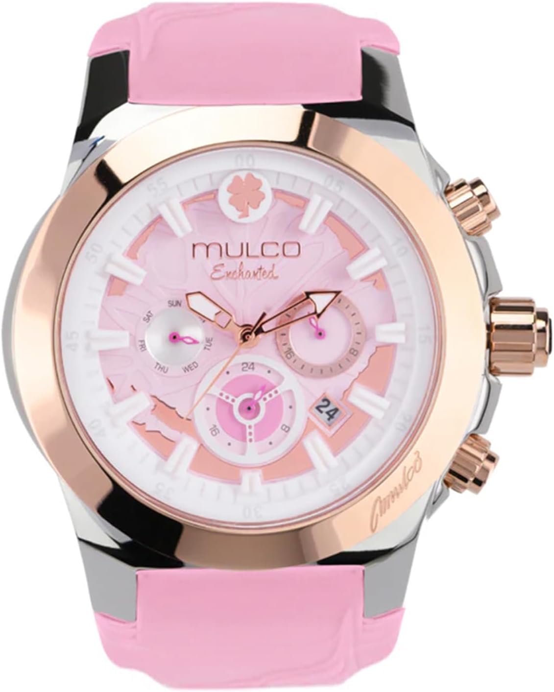 Reloj MULCO Luxury resistente al agua para mujer - Acero inoxidable rosa dorado analógico