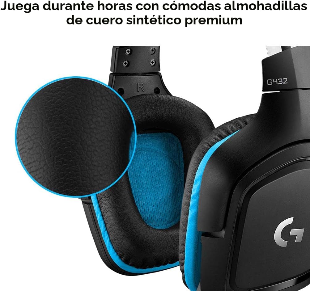 Logitech G432 Auriculares con Cable para Juegos, Sonido Envolvente...