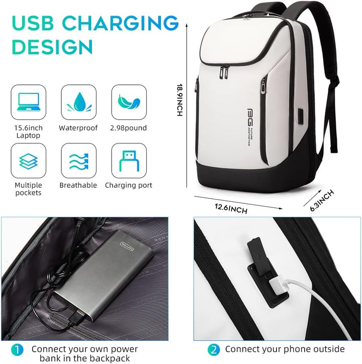 BANGE Mochila inteligente de negocios, impermeable, para laptop de...