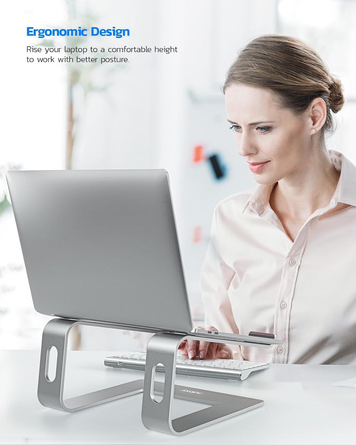 Nulaxy - Soporte para laptop, soporte de aluminio ergonómico para c...