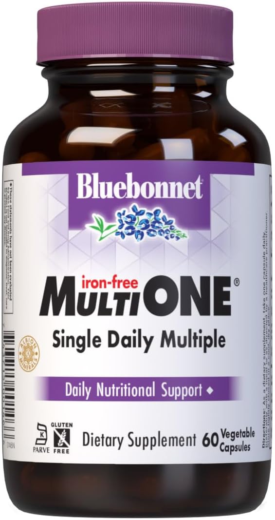 Bluebonnet Nutrition Multi One (libre de hierro) cápsulas vegetales...