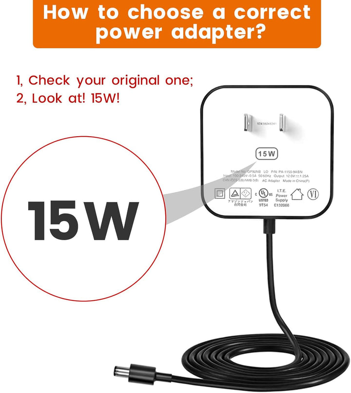 Adaptador de corriente de repuesto de 15 W para Echo Pop