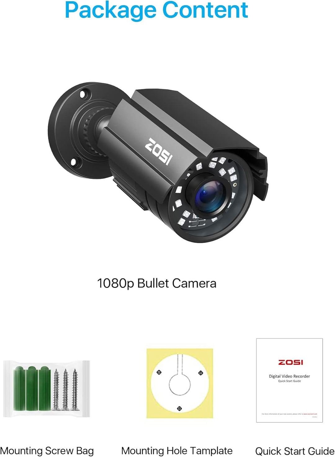 ZOSI Sistema de cámara de seguridad CCTV 1080P HD TVI para el hogar...
