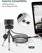 Cámara web para PC, cámara de transmisión 2K, cámara web para computadora
