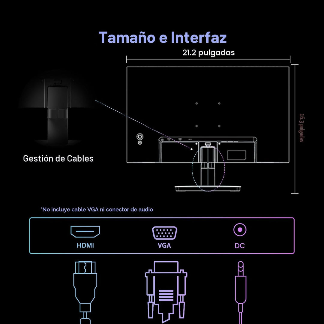 SANSUI Monitor de computadora de 24 pulgadas, 100 Hz, monitor de PC...