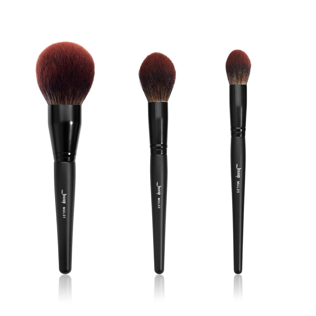Jessup Pinceles de maquillaje facial grande, 3 piezas
