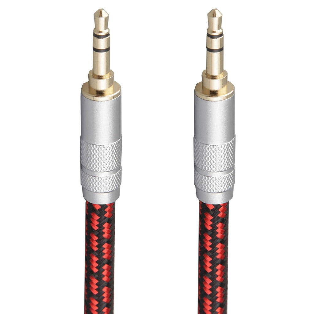 Audiophile - Cable de audio auxiliar de cobre de alta pureza, macho de 0.138 in a macho de 0.138 in, cable auxiliar de audio estéreo chapado en oro (recto a recto, 6.5 pies/6.6 ft)