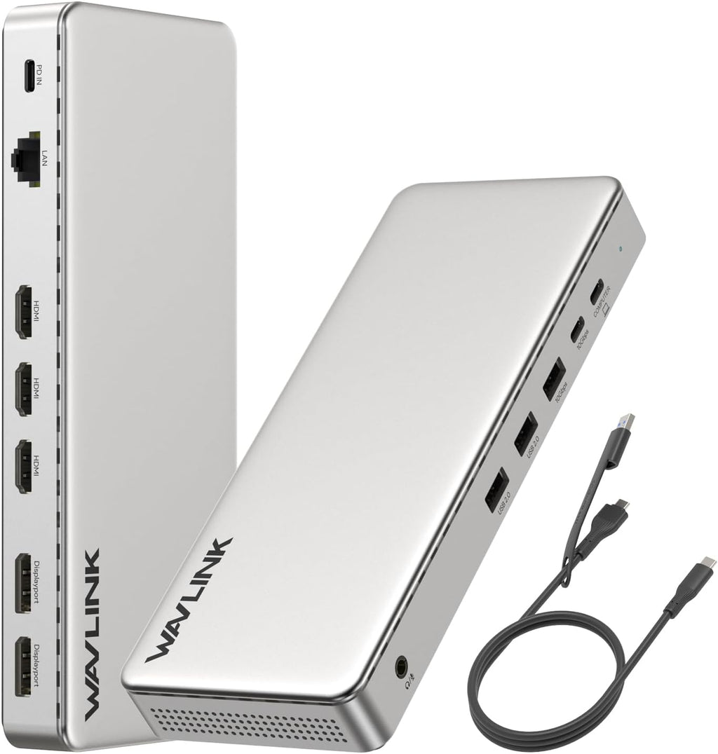 WAVLINK Estación de acoplamiento para portátil, base SM770, triple HDMI