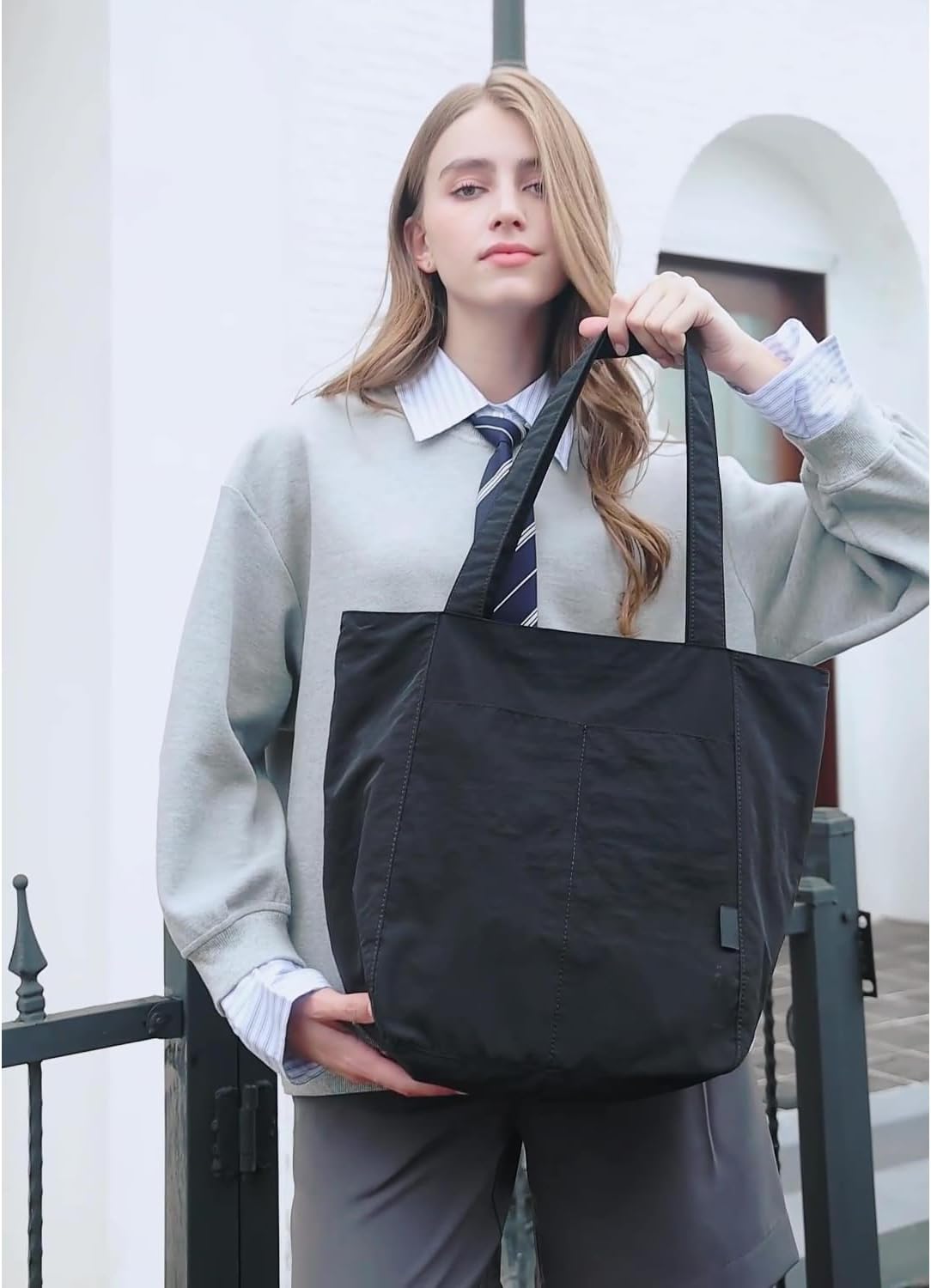 Bolso de mano para mujer, unisex, ligero, de nailon, bolsos y bolsos, grande, informal, para viajes, gimnasio