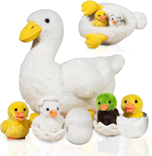 Juguete de pato de peluche 7 en 1, peluche de pato de 12" con 4...