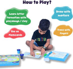 Fieltro de Alfabeto y Números para Trazado de Letras | 36 Tarjetas de Actividad para Arcilla, Plastilina, Marcador | Aprende ABC, Números y Formas | Tarjeta Educativa Montessori para Niños en