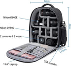 Mochila para cámara CADeN profesional para DSLR con puerto de carga USB y cubierta impermeable, mochila para fotografía y laptop para mujeres y hombres