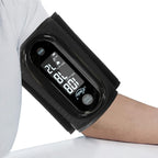 Monitor de presión arterial para brazo superior con diseño de una pieza, máquina digital de BP para uso doméstico con tamaño de manguito de 9-14 pulgadas, medidor portátil, batería incorporada