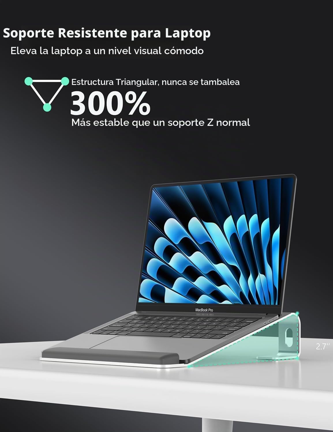 JCZT Soporte de aluminio para laptop, soporte para portátil con rep...