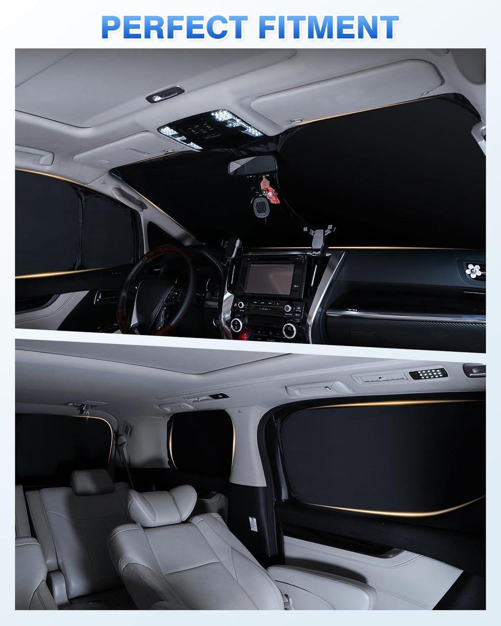 Persianas de ventana para Toyota 4Runner de 5ª generación 2010-2024, accesorios para parabrisas de ventana lateral y trasera, juego completo, protección de privacidad, camping, mantiene el vehículo fresco, color negro, 8 unidades