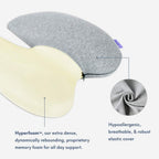 C CUSHION LAB Almohada Lumbar Extra Densa - Respaldo Firme Ergonómico Patentado de Múltiples Regiones para Alivio del Dolor Lumbar - Cojín de Apoyo Lumbar con Correa para Silla de Oficina, Coche, Sofá