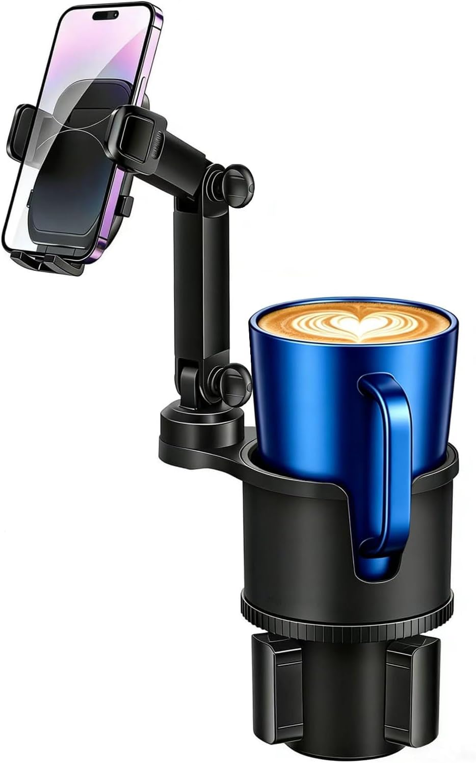 Soporte de teléfono de taza 2 en 1 para automóvil, soporte de