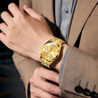 OLEVS Relojes para Hombres de Negocios de Acero Inoxidable, a Prueba de Agua, Estilo Casual Formal