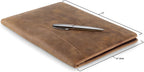 Portafolio de cuero organizador profesional Padfolio - Carpeta de currículum con bolígrafo de lujo, elegante folio de documentos para bloc de escritura tamaño carta con soporte para tarjetas de visita, carteras para hombres y mujeres MOONSTER®