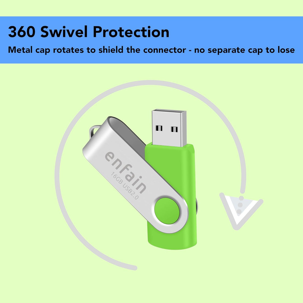 10 X Enfain Unidad Flash USB 2.0 de 16GB Memoria Zip Pen Disk Verde...