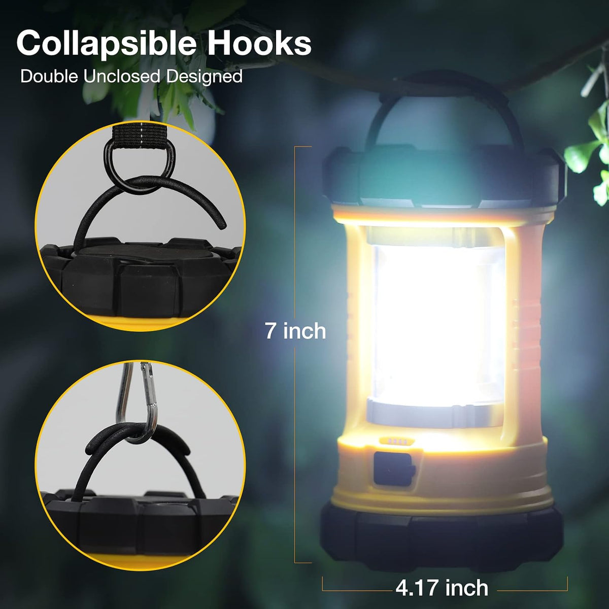 Lámpara CT CAPETRONIX Linterna de campamento, luz brillante de campamento de 3200 lúmenes, linterna LED recargable de 4600 mAh para cortes de energía, 5 modos de luz, lámpara de campamento para pesca, huracán